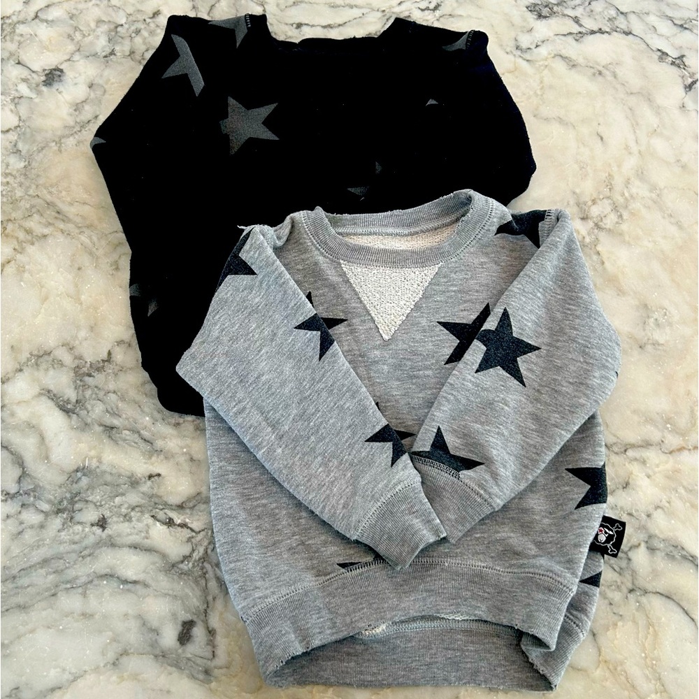2 NUNUNU star sweatshirts